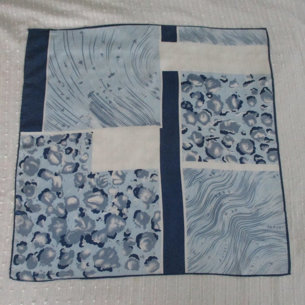 1960s blue patchwork scarf